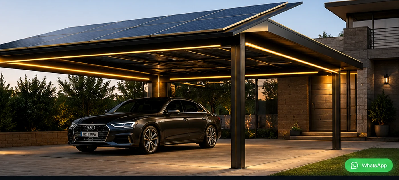 Carport fotovoltaic premium la o locuință modernă